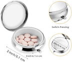 2Pcs Pill Box Small Pill Case for Purse or Pocket, Portable Cute Pill Container Metal Pill Box Decorative Medicine, Vitamin, Fish Oil and Supplements Holder Organizer (Silver&Gold)