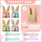 Motipuns 36 Set Easter Bunny Bags, Bunny Paper Gift Treat Bags Cute Candy Goodie Brown Kraft Party Favors Supplies Crafts for Birthday Wedding Party