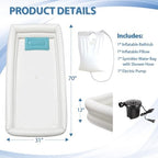 Inflatable Shower Bathtub Kits, Large Bathing Basin System for Bedridden, Handicap, Elderly, Disabled Patients Body Washing, Caregiver Assistive Aid