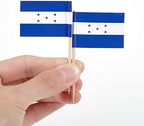 JAVD CYPS 100 Pcs Honduras Flag Honduran Toothpick Flags, Small Mini Stick Cupcake Toppers Honduran Flags,Country Picks Party Decoration Celebration Cocktail Food Bar Cake Flags
