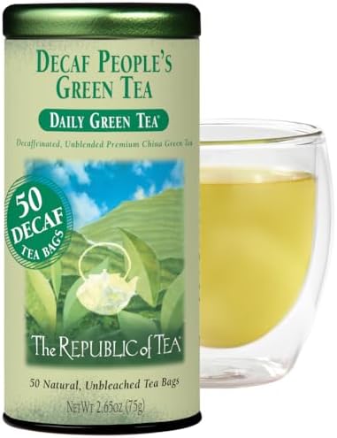 The Republic of Tea - Decaf The Peoples Green Tea, 50 Tea Bags, Tin | Gourmet Tea | Decaffeinated