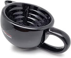 The Goodfellas' smile Scuttle Shave Mug (BLACK) - Ceramic Shaving Bowl That Keeps Lather Rich & Hot, Handmade Quality, Get a Barbershop Shave At Home Daily, Great Gift