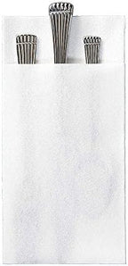 Hoffmaster 066033 Linen-Like Quickset Dinner Napkin, Unembossed, 1/8 Fold, 17" Length x 15" Width, White (Case of 300)