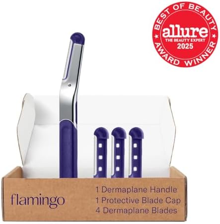 Flamingo Dermaplane Blades Refills, Face Razors for Women, Smooth Skin, 4 Count