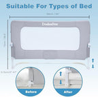 Bed Rail for Toddlers,Foldable Baby Bed Rail-60in/150cm Height Adjustable Safety Guard for Kids, Universal Fit Twin/Full/King/Queen Beds.