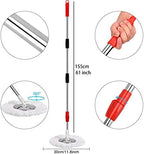 Mop and Bucket with Wringer Set 360° 3psc Microfiber Spin Mop with Bucket and Dual Mop Heads Self Wringing Spinning Mop (20QT) (1)