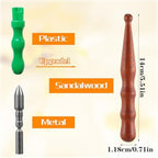 Sandalwood Acupoint Massage Pen Acupuncture Pen Traditional Wooden Acupressure Stick Reflexology Tool Gua Sha Scraping Board Trigger Point Massager for Wood Body Hand Foot Waist Calf Leg Relaxing