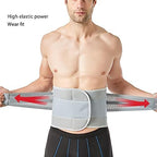 Back Brace, XL Back Brace Grey - Elastic, Adjustable, Breathable Fabric - Removable Lumbar Support for Lower Back Pain, Suitable for Sports, Work, Daily Use