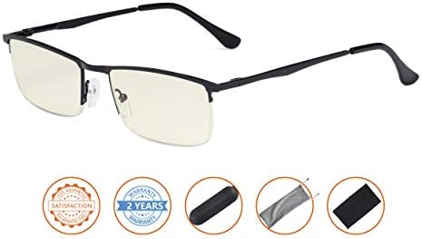 CessBlu UV Protection,Anti Blue Rays,Half-rim Computer Reading Glasses