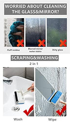 Xicennego Multifunctional Double-Sided Glass Sponge Cleaning Brush Wiper Mirror Glass Tile Cleaning Brush Bathroom Squeegee(1pack)