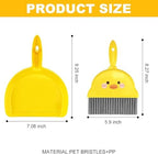 Portable Small Broom and Dustpan Set,1pc Dustpan and Brush Set with Durable Brush, Cute Mini Tool for Desktop Debris Keyboards & Pet Cages Guinea Pig Cage Space Cleaning (Chick)