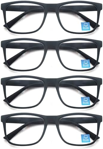Blue Light Blocking Reading Glasses Men Large Wide Oversized Square Computer Readers Glasses for Big Head/Large Face