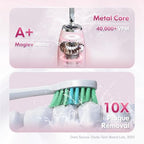 Pink Electric Toothbrush for Adults Rechargeable Sonic Toothbrush Ultrasonic Toothbrush with Travel Case, Holder & 7 Brush Heads, 6 Modes & 3 Intensities, 2-Minute Timer (Pink)