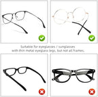 8 Pairs Eyeglass End Tips Ear Sock Pieces for Glasses Soft Silicone Eyeglasses Temple Tips Glasses Sunglasses Replacement Temple Anti-Slip Tube Sleeve for Flat Thin Metal Eyeglass Legs (Black)