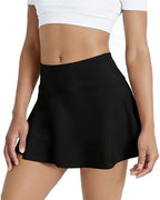 Women Tennis Workout Skorts High Waisted Athletic Skirts with Inner Shorts Pockets, Lightweight Golf Running Skirt