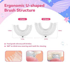 10 Pcs U Shaped Toothbrush Kids Replacement Head Set, Including 5 U Shaped Brush Heads 5 Bristle Brush Heads and 1 Storage Box (Medium)