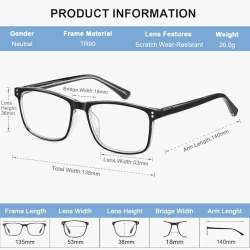 EYECEDAR 5 Pack Reading Glasses Men TR90 Flexible Frame Metal Spring Hinges Readers for Men and Women 1.5