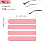 8Pcs Ear Cushions for Glasses, Pink Soft Cotton Cushions for Eyeglass Arms Ears Grip for Women, Anti-Slip Comfort Temple Tips, Easy to Install, 4 Pair