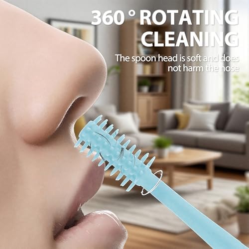 10 PCS 2-in-1 Nasal Hair Cutter,Double Sided Nose Hair Knife,Upgrade Double Sided Nose Hair Knife,Nasal Hair Cutter for Men Women, Soft Cleaning Brush (5 Colors)