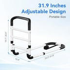 KingPavonini Bed Rails for Elderly Adults Safety - Adjustable Bed Cane with Non-Slip Ergonomic Handle and Storage Pocket, Bed Railings for Seniors Hold up to 350 Lbs, Tool-Free Installation