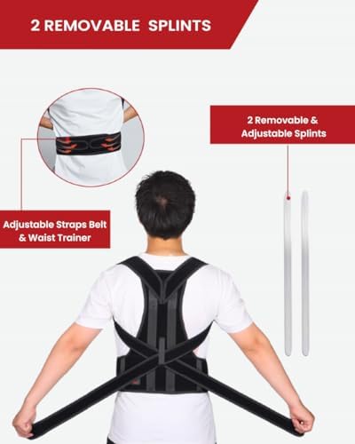 Hurmoya Back Brace Posture Corrector for Women and Men, Lower and Upper Back Pain Relief, Shoulder Straightener and Adjustable Full Back and Lumbar Support