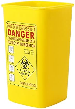 1 Quart Sharps Container Biohazard Disposal Blade Waste Bin Yellow