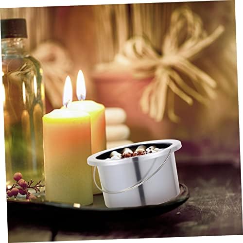 FRCOLOR Aluminum Hair Removal Wax Warmer Bowl Compact Wax Melting Tool for Home and Salon Use Durable and Easy to Clean Inner Pot Accessory Diameter Silver