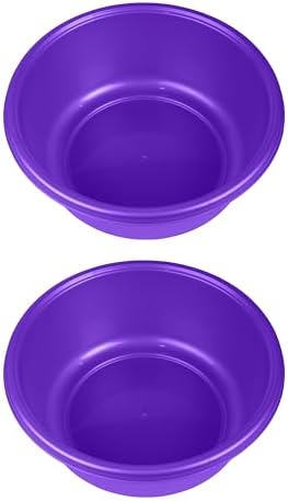 YBM Home Round Plastic Wash Basin, 7 Quarts, 11.25", Violet, Pack of 2
