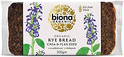 Biona Organic Rye, Chia and Flaxseed Bread 500 g (Pack of 6)