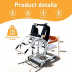 Patient Lift Transfer Chair for Home, Hydraulic Patient Lift Chair with Adjustable Height & 180° Open Design - Home Care Mobility Transfer Chair for Elderly Adults, 330 lb Capacity