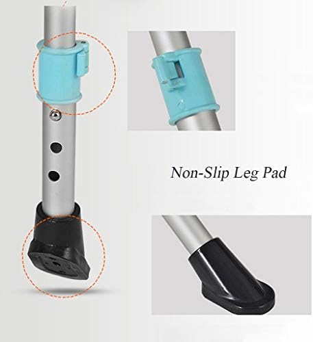 Folding Potty/Shower Chair Portable Toilet Elderly Bedside Commode Seat with Non-Slip Leg Pad Height Adjustable Wash Basket Bathroom Support