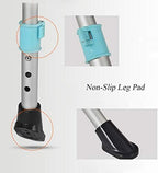 Folding Potty/Shower Chair Portable Toilet Elderly Bedside Commode Seat with Non-Slip Leg Pad Height Adjustable Wash Basket Bathroom Support