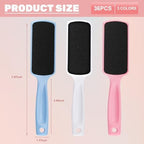 36 Pieces Flat Shaped Foot File Foot Callus Remover with Double Sided Feet Rasp Professional Pedicure Foot File for Grit Exfoliates Removes Dead Skin,3 Colors
