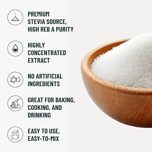 Premium Pure Stevia Extract Powder, Natural Stevia Extract Sweetener Powder for Baking and Beverages - No Aftertaste, Non-GMO, Keto Friendly, 807 Servings, 4 oz (113 g)