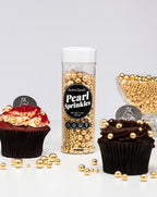 Sweet Spell Gold Pearl Sprinkles for Cake Decorating (120g/ 4.2oz) - Sugar Candy Ball Pearls for Cupcakes, Ice Cream Toppers, and Baking Cake Decoration