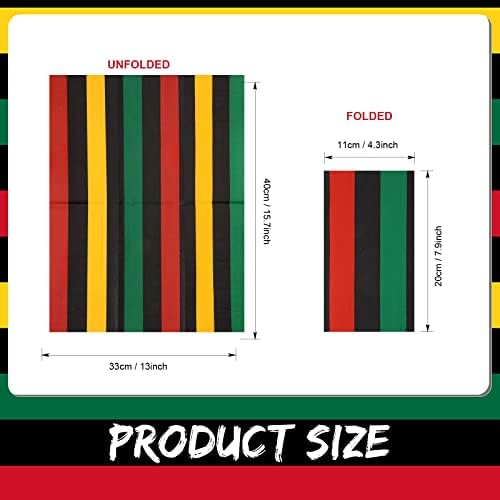 SATINIOR 100 Pack Black History Month Paper Napkins Black Red Green Paper Napkins for American African Freedom Day Reggae Rasta Kwanzaa Party Supplies, 16 x 13 Inches