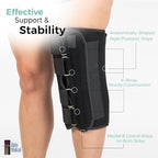 Alpha Medical 14” Long Adjustable Three Panel Orthopedic Knee Immobilizer – Supportive & Adjustable Side Panels – Knee Brace Stabilizer – Knee Immobilization L1830