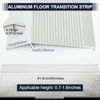 2 Pcs Aluminum Floor Transition Strip Thickness About 1.8 mm 36 Inch Threshold Ramps for Doorway Door Threshold Reducer Doorway Edge Trim Suitable for Threshold Height Less Than 1.6 Inches (Silver)