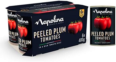Napolina Peeled Plum Tomatoes in Tomato Juice (400g) - Pack of 6