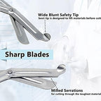 HTI Trauma Shears 7.25" All-Purpose Stainless Steel Paramedic, ER Nurse, EMT, EMS, First Responder Tactical Scissors with Serrated Blade for Outdoor Camping Rescue Tool (Baby Pink Handle)