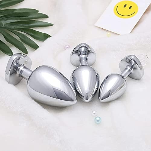 AKStore 3 Pcs Luxury Jewelry Design Fetish Heart Metal Anal Butt Plug(Mixed-1)