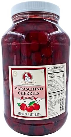 Chef's Quality Maraschino Cherries with stems gallon
