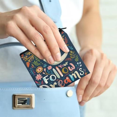 Follow Dreams Sloth Sanitary Pad Storage Bag, Cute Sanitary Napkin Storage Purses Portable Period Bags Pouch for Girls Women Travel