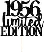 Limited EDITION 1956 cake topper 70th birthday happy birthday cake topper men and women cheer 70 years old handmade black glitter cake decoration (1956)