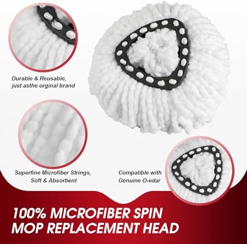 10 Pack Spin Mop Refills Head, Mop Heads Replacement for Spin Mop, Washable Microfiber Mop Replace Head Spin Mop, 360°Spinning Micro Replacement Mop Head for Easy House Cleaning Floor Mopping