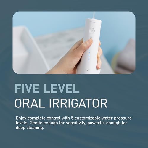 Panasonic Oral Irrigator, Cordless Water Flosser with Ultrasonic Cleaning, Dishwasher Safe Tank, EW-DJ66-W