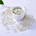Erliway 7-9mm Natural Topaz Crystal Chips, 100g Polished Healing Crystal Chips Crushed Tumbled Stones for Vase Filler, Aquarium Gravel, Reiki Healing, Meditation, Home Decor and DIY Jewelry Crafts