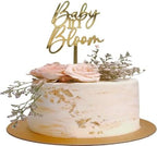 Baby in Bloom Gold Acrylic Cake Topper,Baby Shower Cake Sign-Pregnancy Reveal,Birth Announcement,Custom Baby Cake Topper