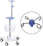 Portable IV Pole Infusion Stand with Wheels and Tray, Stainless Steel Height Adjustable IV Stand Drip Stand for Elderly Home Care,Hospital and Clinic,with Basket