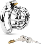 Generic Silver Metal Chastity Cock Cage - Male Chastity Device Locked Cage Sex Toys for Men Stainless Steel Penis Cage Chastity Device for Penis Training and Abstinence Sweater w1